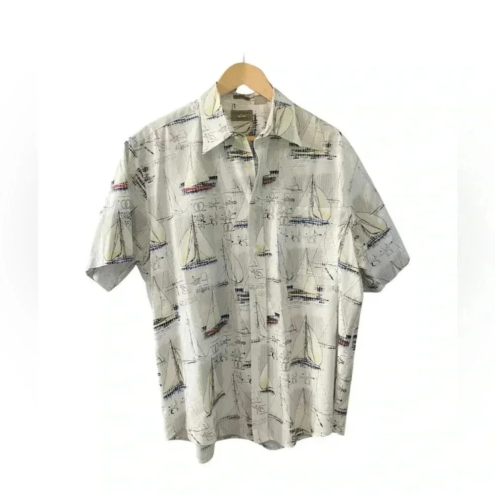 Natural Issue button-down, short sleeve, shirt, size large